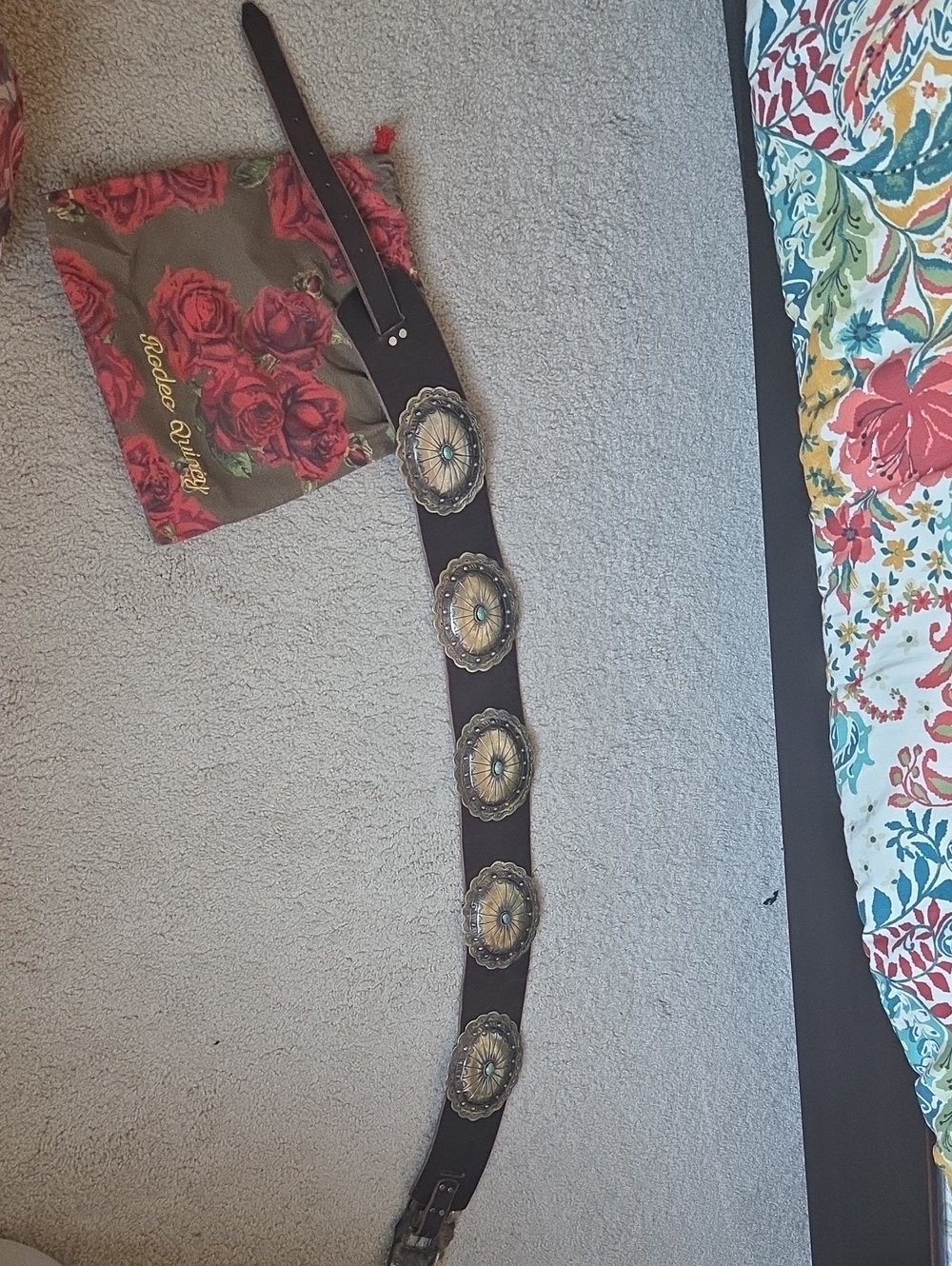 RQ Turquoise Marvel Concho belt. L/XL New - Picture 4 of 9